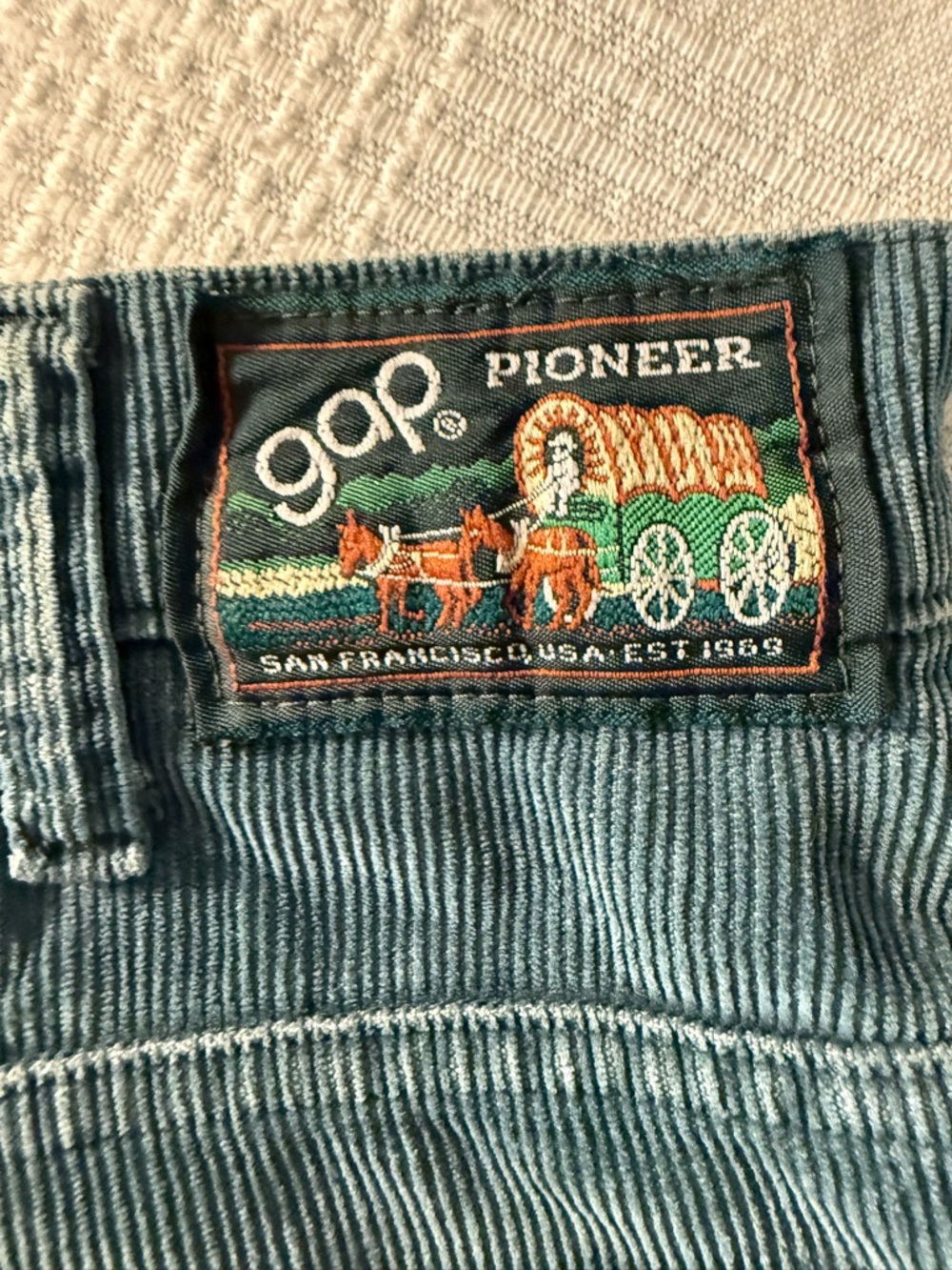 GAP Pioneer Straight Leg Corduroy Pants in Teal